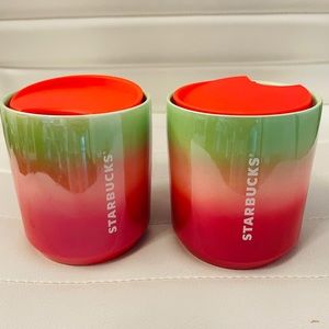 Bundle Starbucks cup with lid rainbow